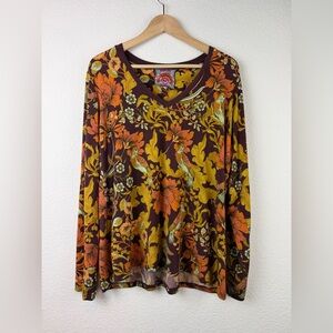 Johnny Was The Janie Favorite Long Sleeve V Neck Tee